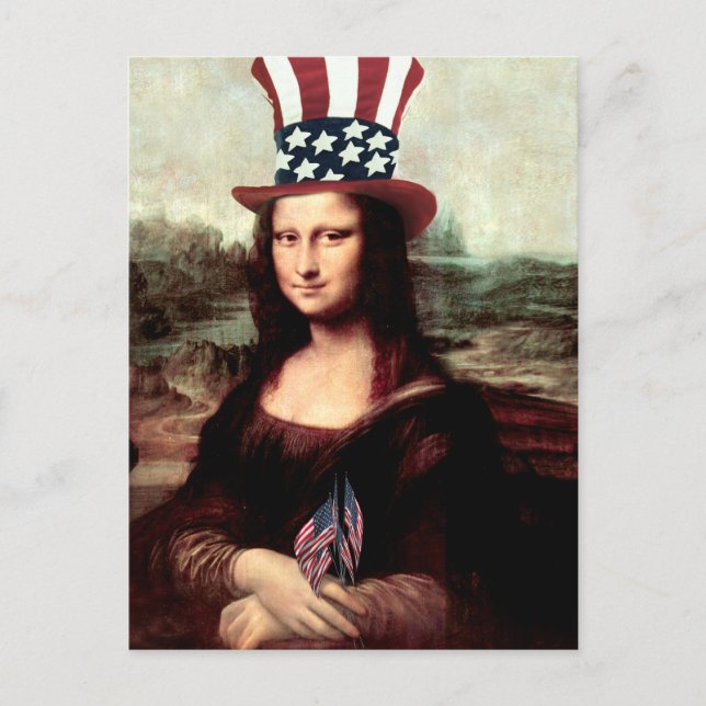 Postal Mona Lisa Patriótica - Día de la Independencia (Anverso)