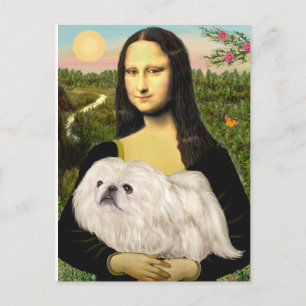 Postal Mona Lisa - Pequinés blanco (#4)