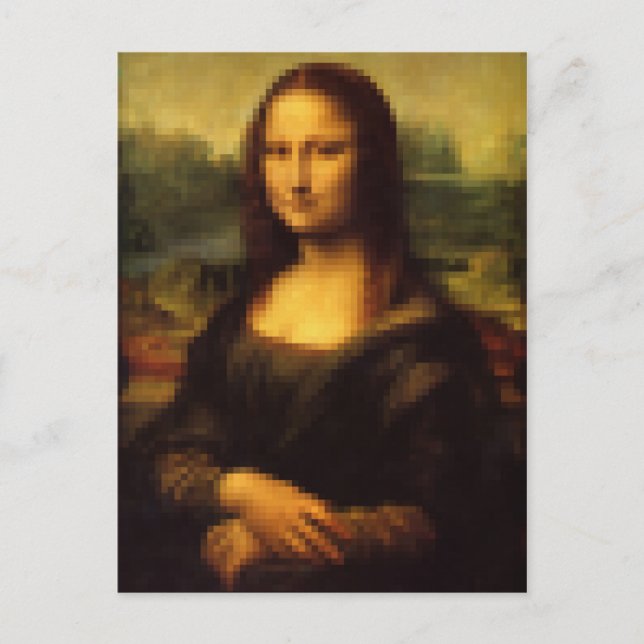 Postal Mona Lisa Pixelada (Anverso)