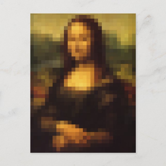 Postal Mona Lisa Pixelada 2 (Anverso)