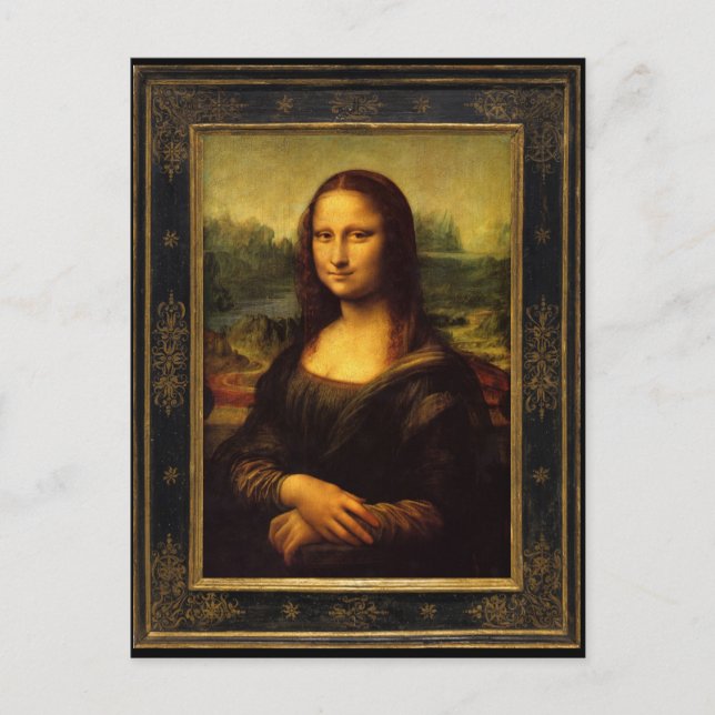 Postal Mona Lisa por Leonardo da Vinci (Anverso)