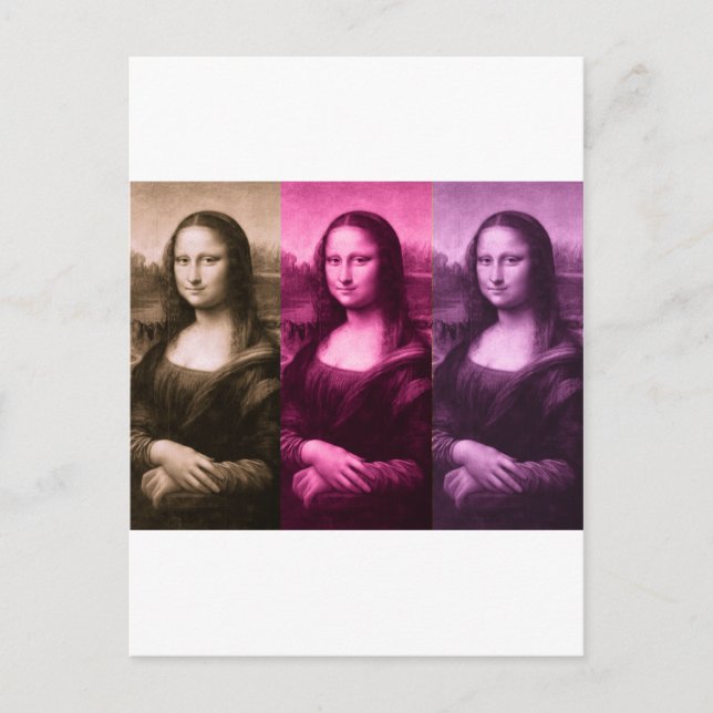Postal Mona Lisa Purple Pink Chocolate (Anverso)