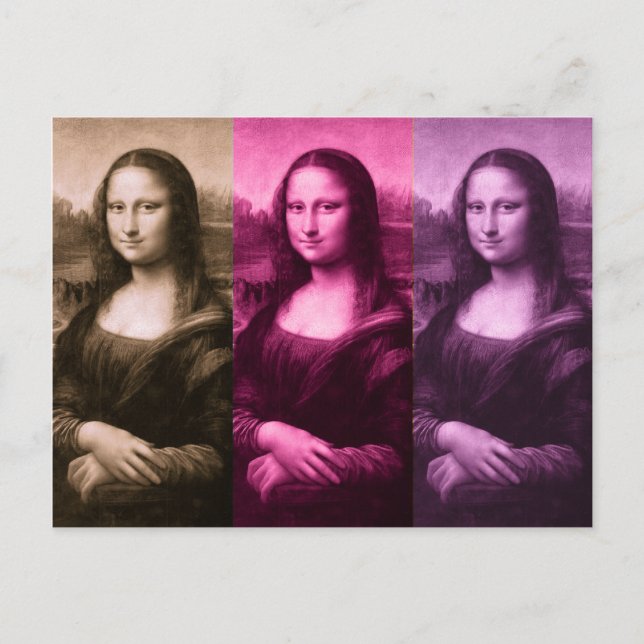 Postal Mona Lisa Purple Pink Chocolate (Anverso)
