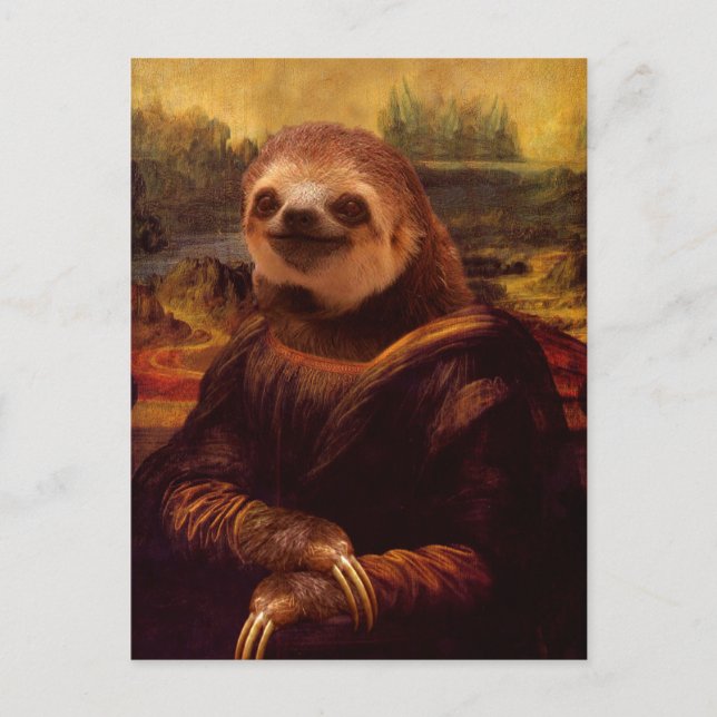 Postal Mona Lisa Sloth (Anverso)