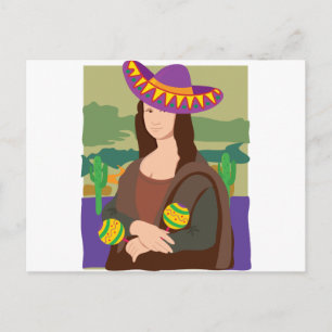 Postal Mona Lisa Sombrero