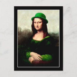 Postal Mona Lisa St. Patrick's Day Clover
