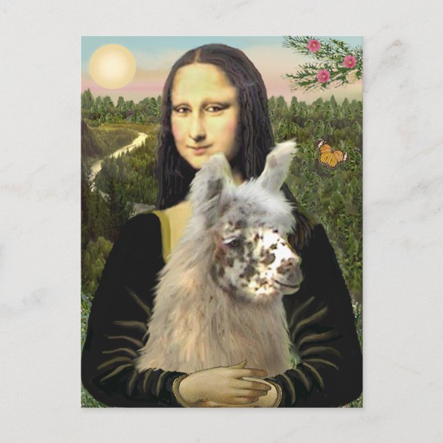 Postal Mona Lisa & Su Llama (Anverso)