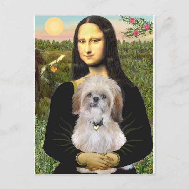 Postal Mona Lisa - Un Shih Tzu (H) (Anverso)