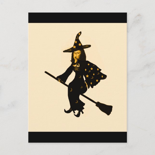 Postal "Mona Lisa va a la fiesta de Halloween"* (Anverso)