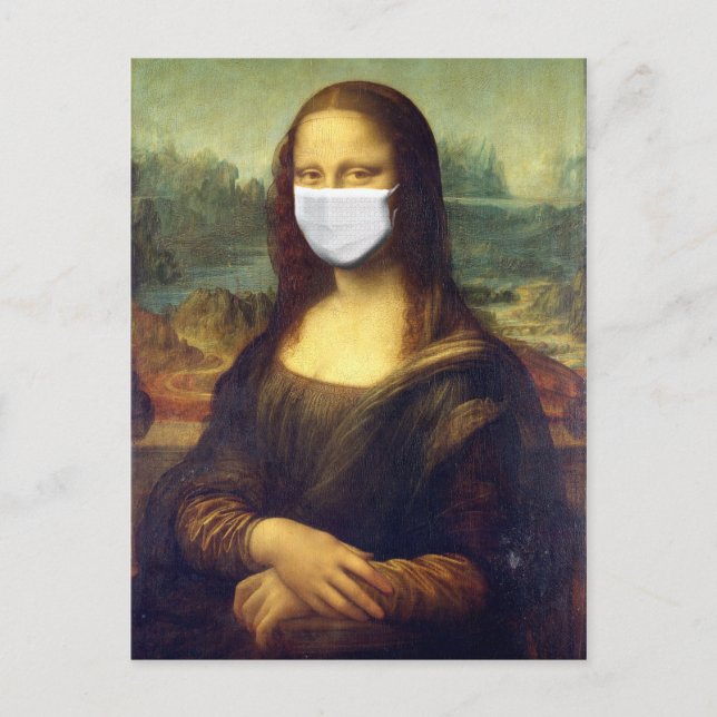 Postal Mona Lisa Vía Virus Corona (Anverso)