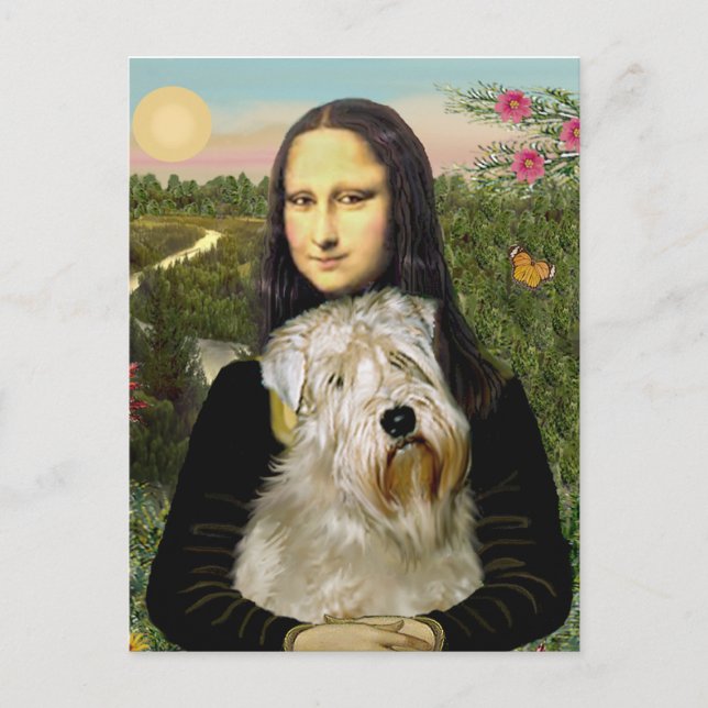 Postal Mona Lisa - Wheaten Terrier 1 (Anverso)
