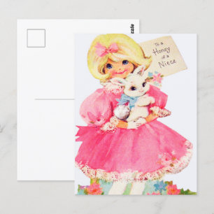 Postal mona retro vintage Pascua Niece