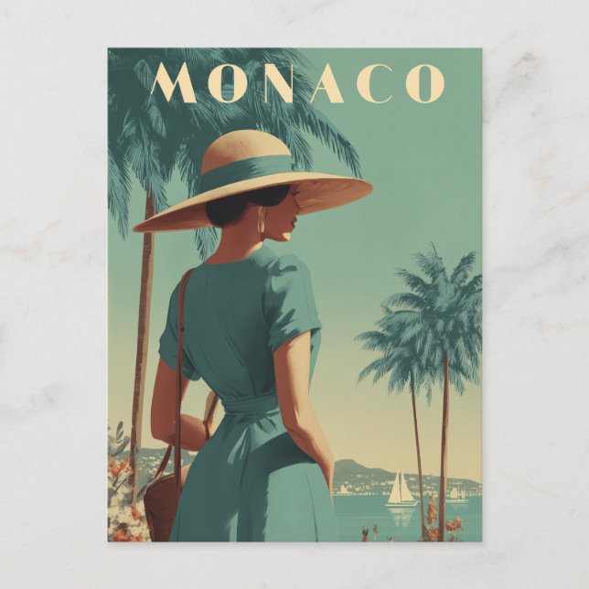 Postal Monaco 50s fashion vintage (Anverso)