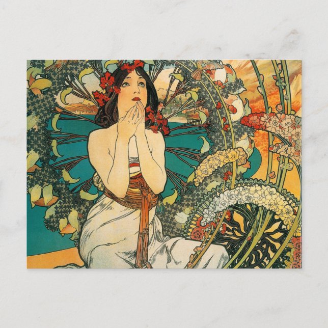 Postal Monaco Monte Carlo Alphonse Mucha (Anverso)