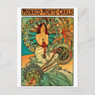 Postal Mónaco Monte Carlo Art Nouveau
