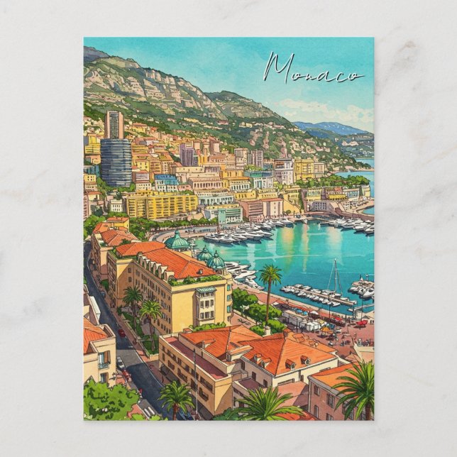 Postal Mónaco Monte Carlo Europa - Agua para viajes (Anverso)