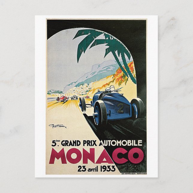 Postal Monaco Racing Vintage (Anverso)