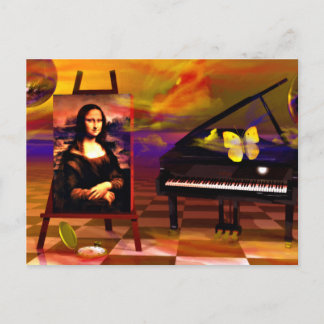 Postal Monalisa Smile Surreal
