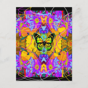 Postal Monarca de arte moderno mariposa de Daeden por Sha