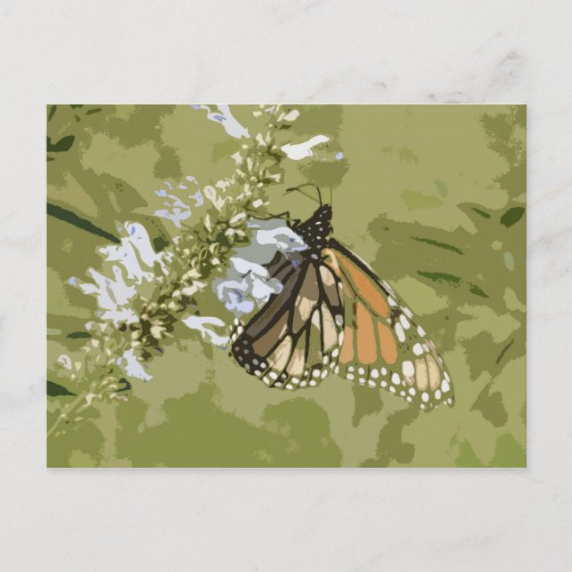 Postal Monarca y Salvia (Anverso)