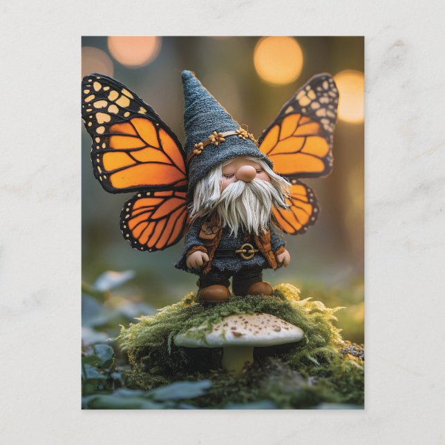Postal Monarch Butterfly Wingme Gnome - Creatura de fanta (Anverso)