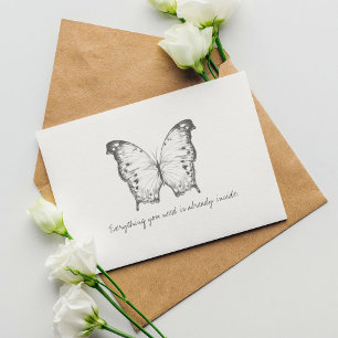 Postal Monarch Vintage Watercolor Butfly