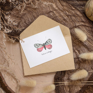 Postal Monarch Vintage Watercolor Butfly