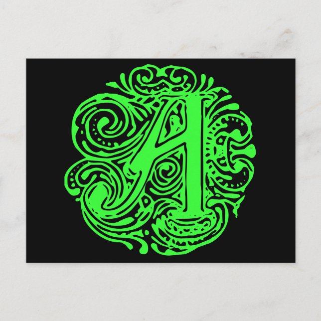 Postal Monarquia Verde "A" (Anverso)