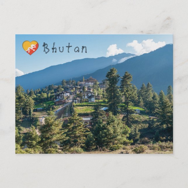 Postal Monasterio budista Gangtey Goemba , en el centro d (Anverso)