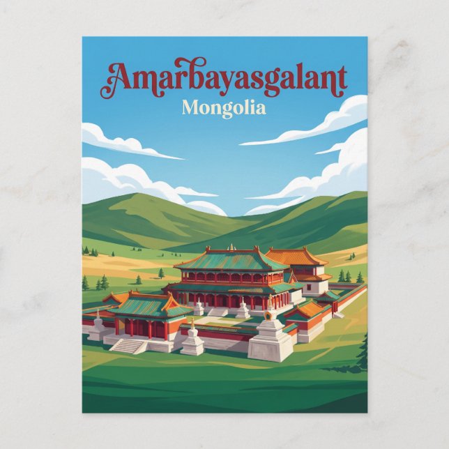 Postal Monasterio de Amarbayasgalant Mongolia (Anverso)