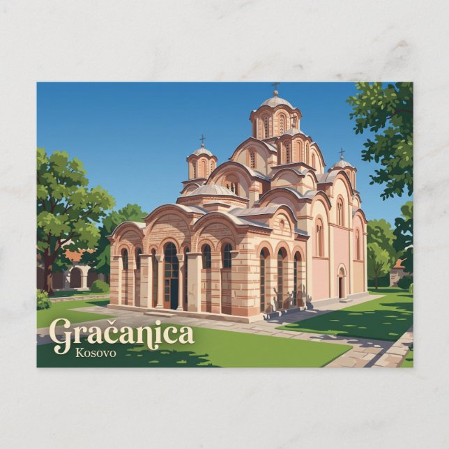 Postal Monasterio de Gračanica Kosovo (Anverso)