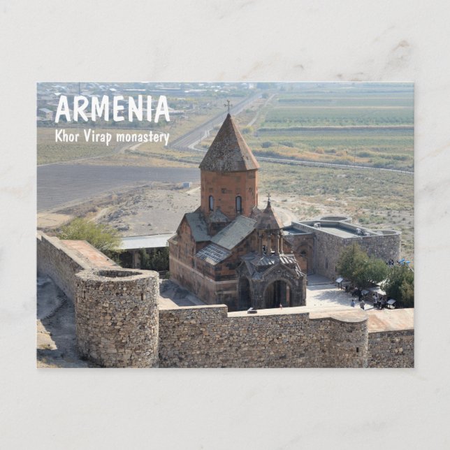 Postal Monasterio de Khor Virap en Armenia (Anverso)