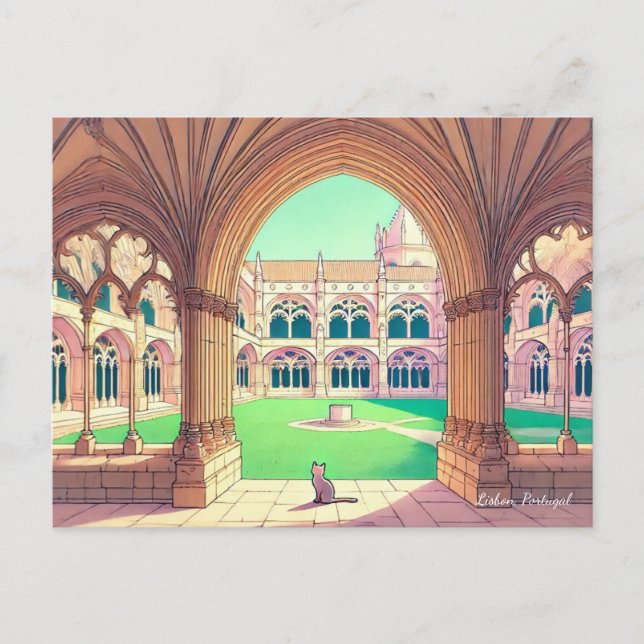 Postal Monasterio de los Jerónimos de Lisboa (Anverso)