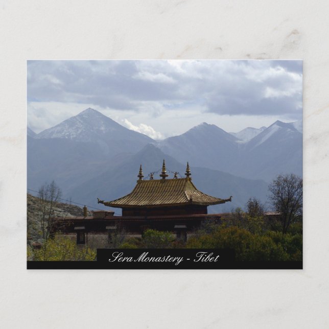 Postal Monasterio de Sera, Templos Tibetanos, Lhasa, Tíbe (Anverso)