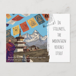 Postal Monasterio de Tengboche Banderas de Oración de Eve