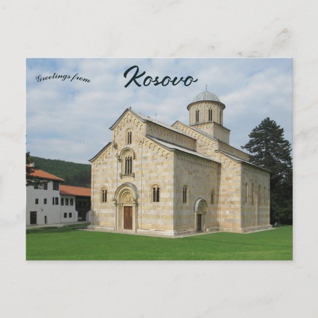 Postal Monasterio de Visoki Decani cerca de Peja Kosovo (Anverso)