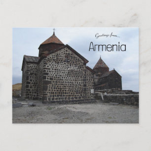 Postal Monasterio en la península de Sevan Armenia