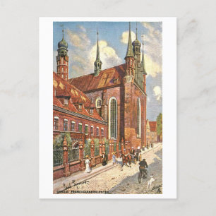 Postal Monasterio franciscano vintage de Danzig/Gdansk