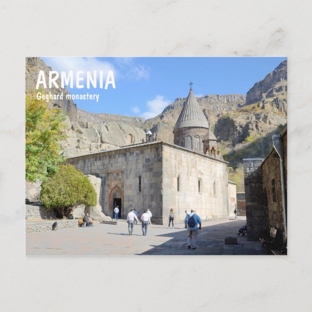 Postal Monasterio Geghard de Armenia (Anverso)