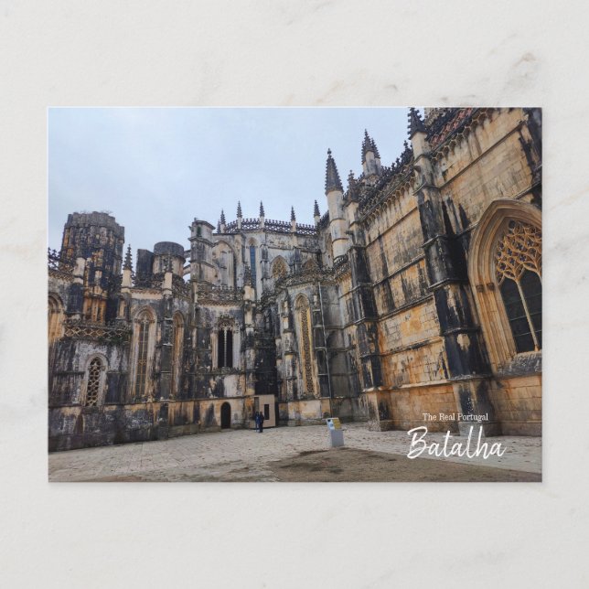Postal Monasterio gótico de Batalha Portugal (Anverso)