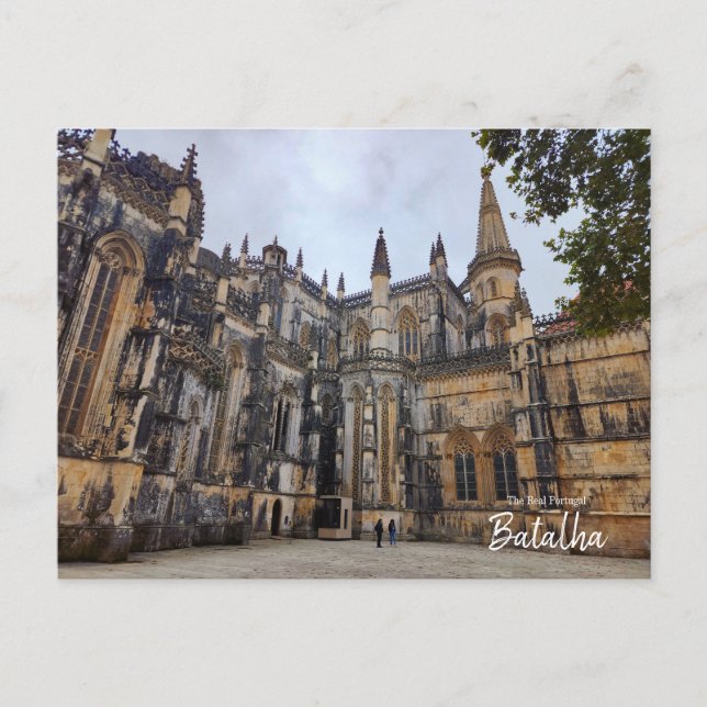 Postal Monasterio gótico de Batalha Portugal (Anverso)