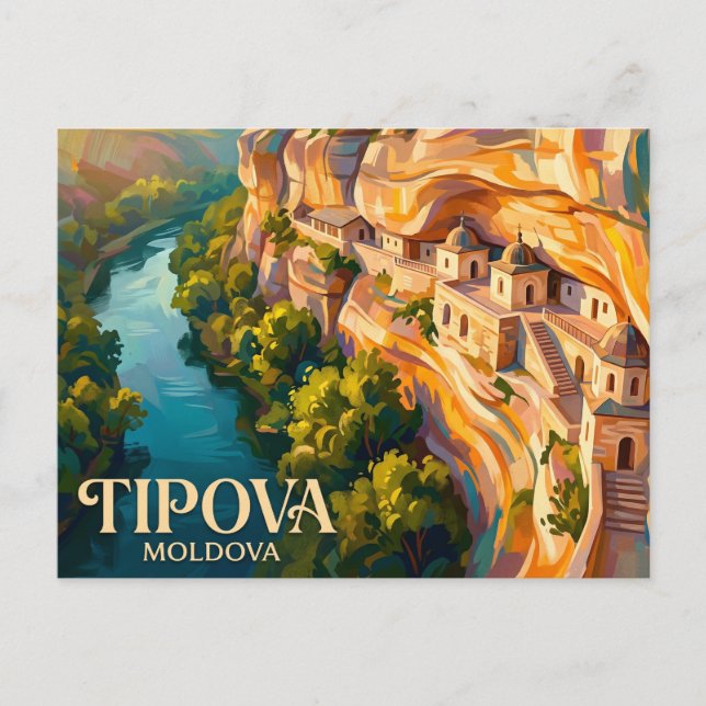 Postal Monasterio Tipova Moldavia (Anverso)