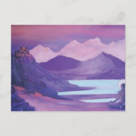 Postal Monasterio y yogui de las montañas tibetanas