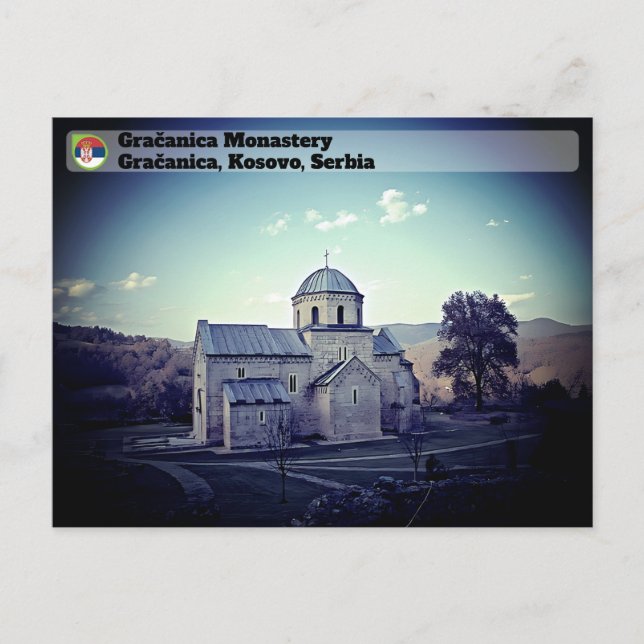 Postal MONASTERIOS SERBIOS - Monasterio de Gračanica (Anverso)
