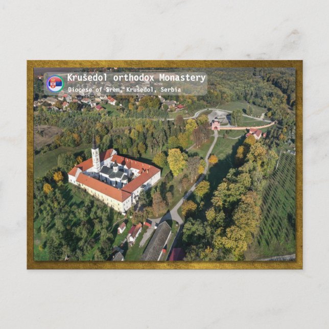 Postal MONASTERIOS SERBIOS - Monasterio de Krušedol (Anverso)