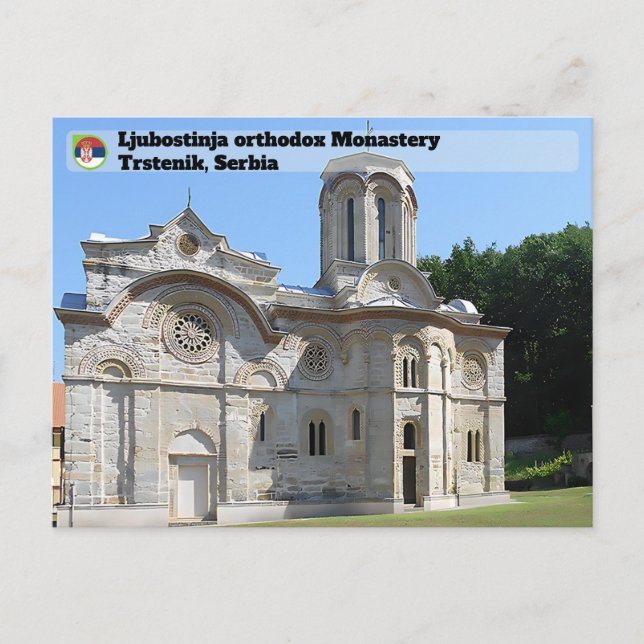 Postal MONASTERIOS SERBIOS - Monasterio de Ljubostinja (Anverso)