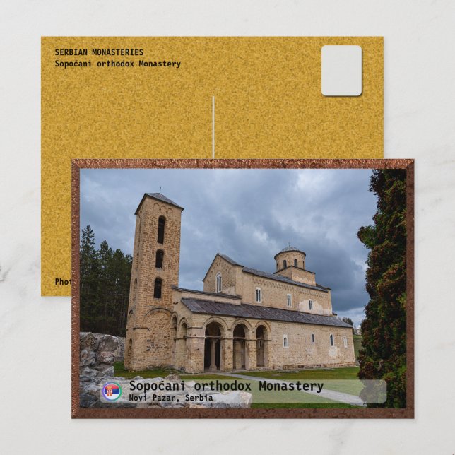 Postal MONASTERIOS SERBIOS - Monasterio de Sopoćani  (Anverso / Reverso)
