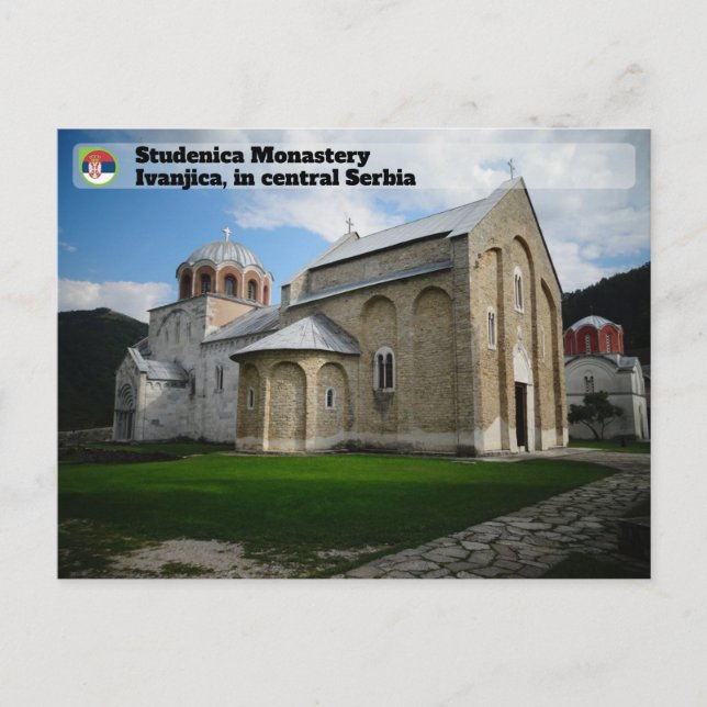 Postal MONASTERIOS SERBIOS - Monasterio de Studenica (Anverso)