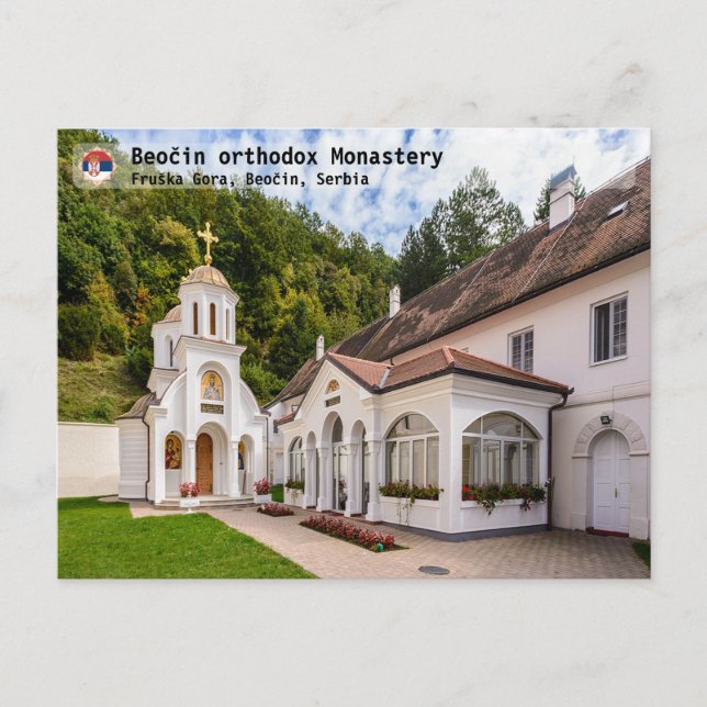Postal MONASTERIOS SERBIOS - Monasterio ortodoxo de Beoči (Anverso)