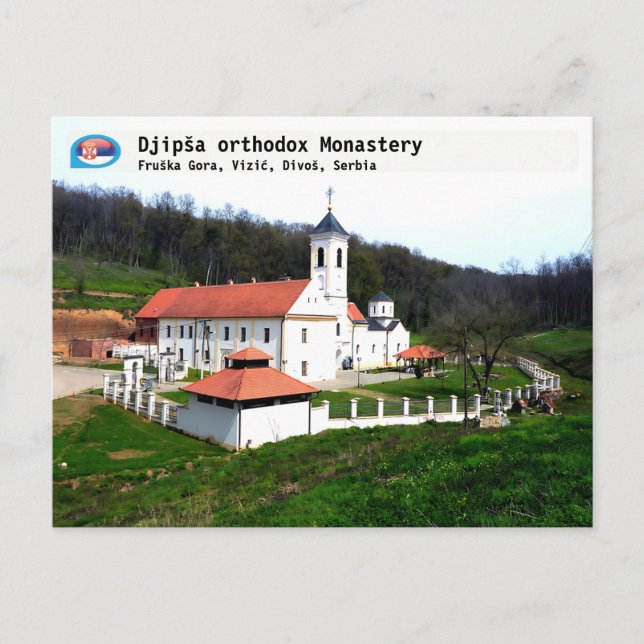 Postal MONASTERIOS SERBIOS - Monasterio ortodoxo de Djipš (Anverso)